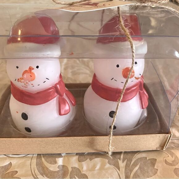 Sleigh Hills Trading Co Christmas Snowman Candles new in box not used - Picture 4 of 4